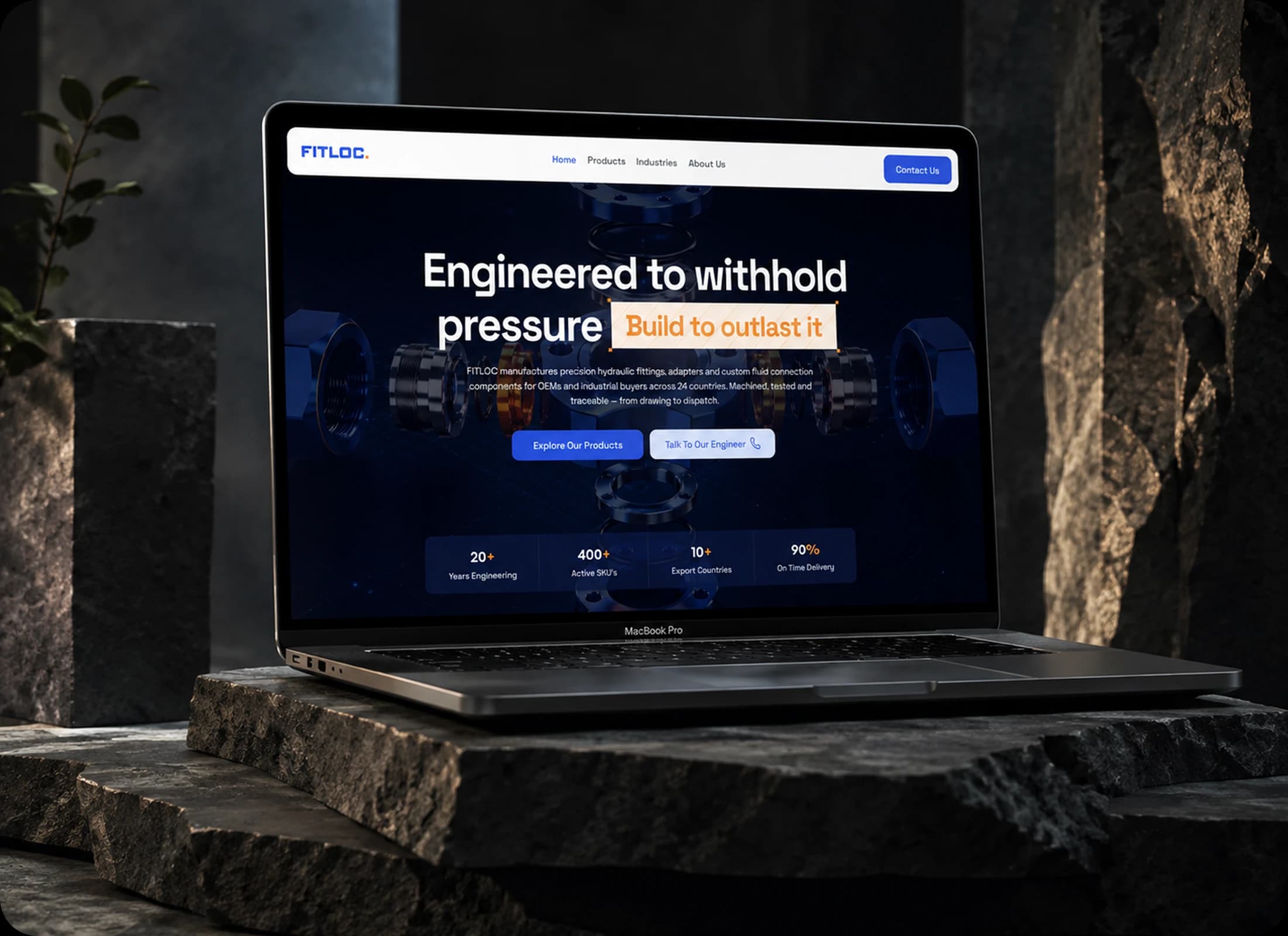 FITLOC precision hydraulic components website designed by Techwara